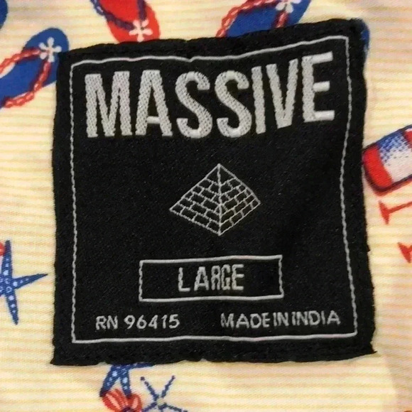 MASSIVE shirt sleeve button down with summer themed design. - Picture 7 of 8